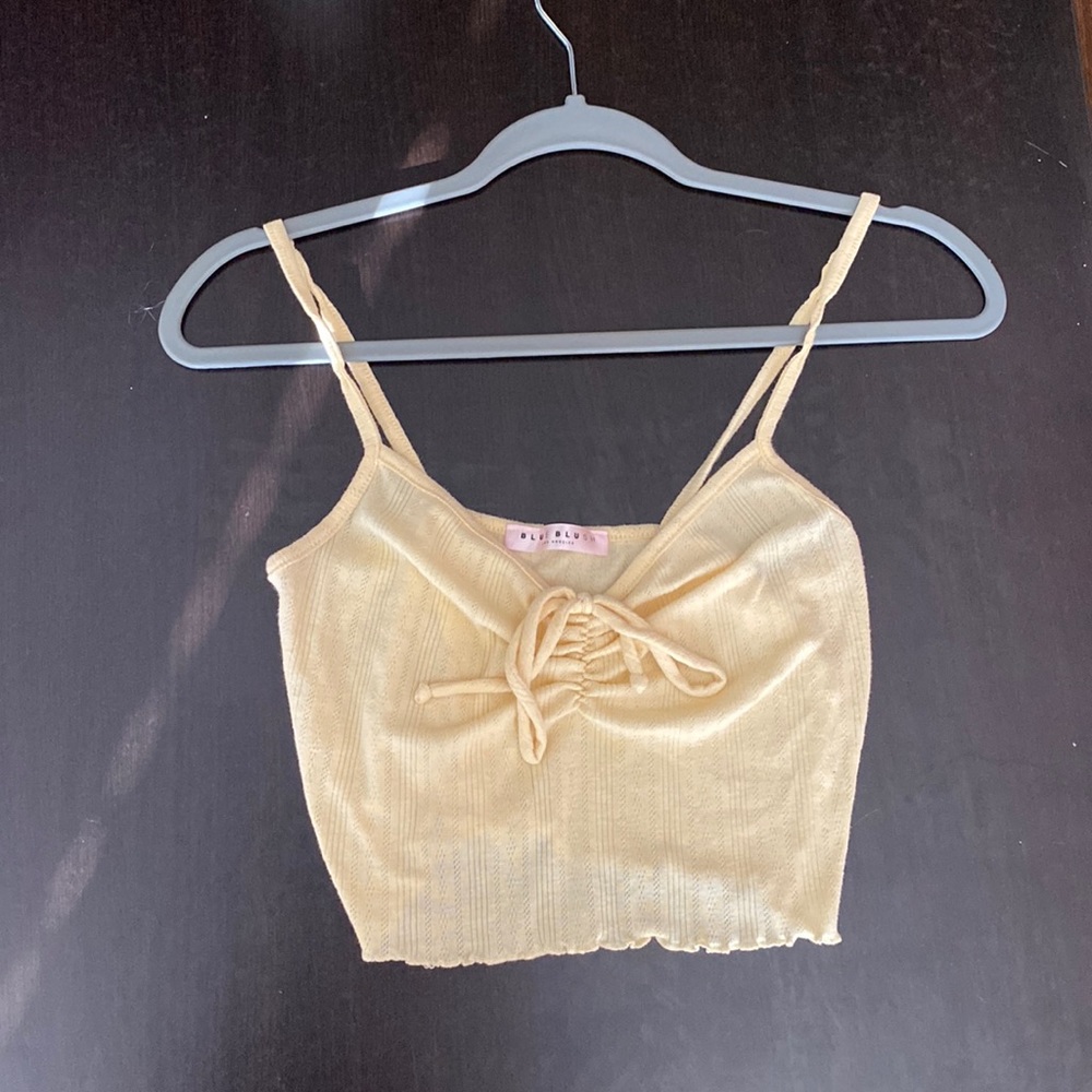 Yellow cotton crop top in size small